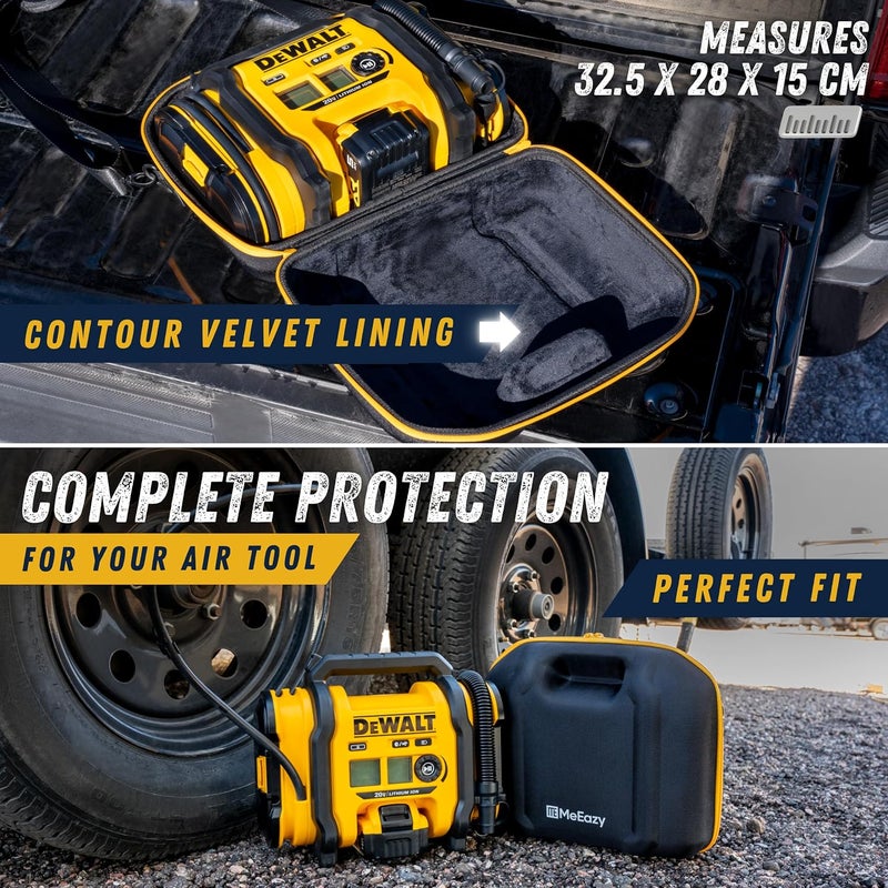 MeEazy Hard Case, Protective Custom-Fit Padded Storage Bag with YKK Zippers, Form-Fitting Shell, and Wide Shoulder Strap for DEWALT DCC020IB 20V Max Air Compressor Tire Inflator (CASE ONLY) - Image 3